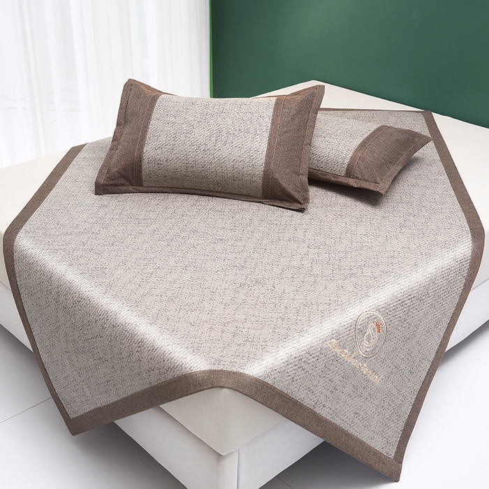 91家纺网 家纺一手货源 找家纺 伊被源 2023新款加厚刺绣古藤席三件套-可可西里 可可西里-银灰