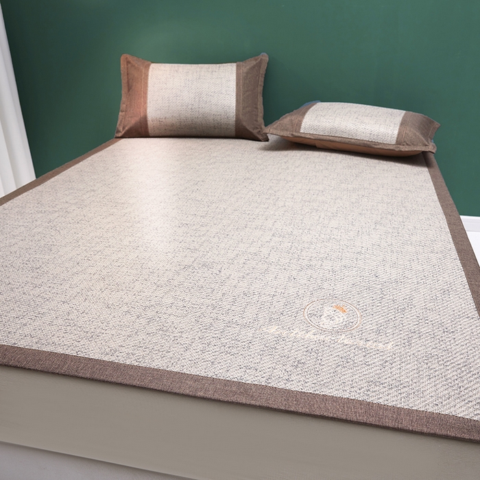 91家纺网 家纺一手货源 找家纺 伊被源 2023新款加厚刺绣古藤席三件套-可可西里 可可西里-银灰