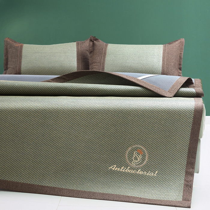 91家纺网 家纺一手货源 找家纺 伊被源 2023新款加厚刺绣古藤席三件套-可可西里 可可西里-绿