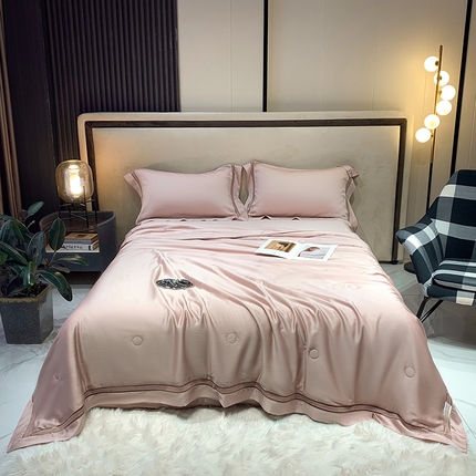 淼铭 2025新款奥地利进口兰精天丝镂空花边夏被-织梦系列 织梦-豆粉