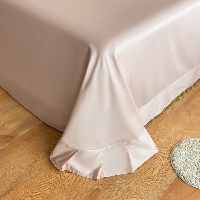 91家纺网 家纺一手货源 找家纺 （总）秀色家纺 2025新品Ａ类60s长绒棉唤醒系列四件套 唤醒-奶昔白+茱萸粉