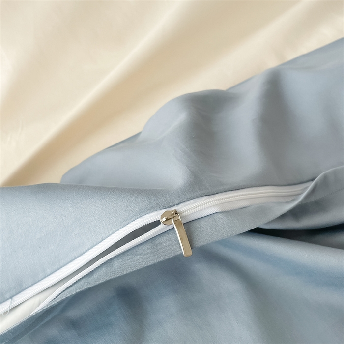 91家纺网 家纺一手货源 找家纺 （总）秀色家纺 2025新品Ａ类60s长绒棉唤醒系列四件套 唤醒-奶昔白+天空蓝