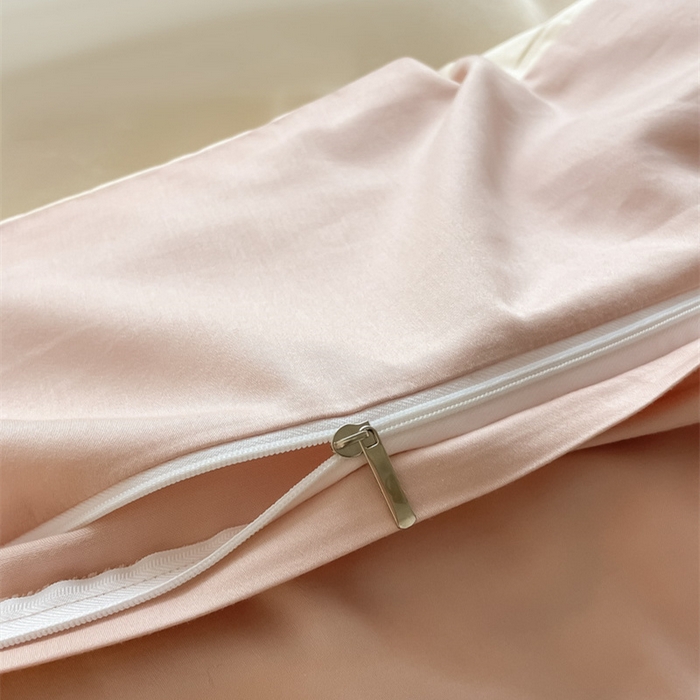 91家纺网 家纺一手货源 找家纺 （总）秀色家纺 2025新品Ａ类60s长绒棉唤醒系列四件套 唤醒-奶昔白+茱萸粉