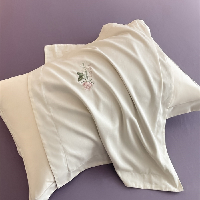 91家纺网 家纺一手货源 找家纺 （总）秀色家纺 2025新品Ａ类60s长绒棉唤醒系列四件套 唤醒-奶昔白+丁香