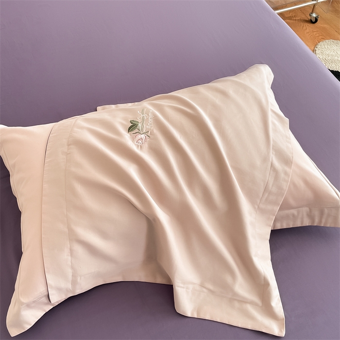 91家纺网 家纺一手货源 找家纺 （总）秀色家纺 2025新品Ａ类60s长绒棉唤醒系列四件套 唤醒-茱萸粉+丁香