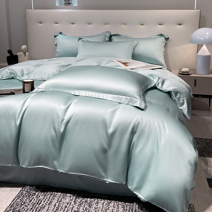 91家纺网 家纺一手货源 找家纺 涵宸家纺  2023新款天丝ᵀᴹ纯色-单被套 单被套-碧海绿