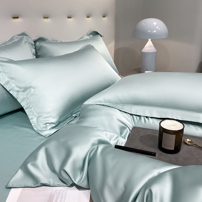 91家纺网 家纺一手货源 找家纺 涵宸家纺  2023新款天丝ᵀᴹ纯色-单被套 单被套-碧海绿