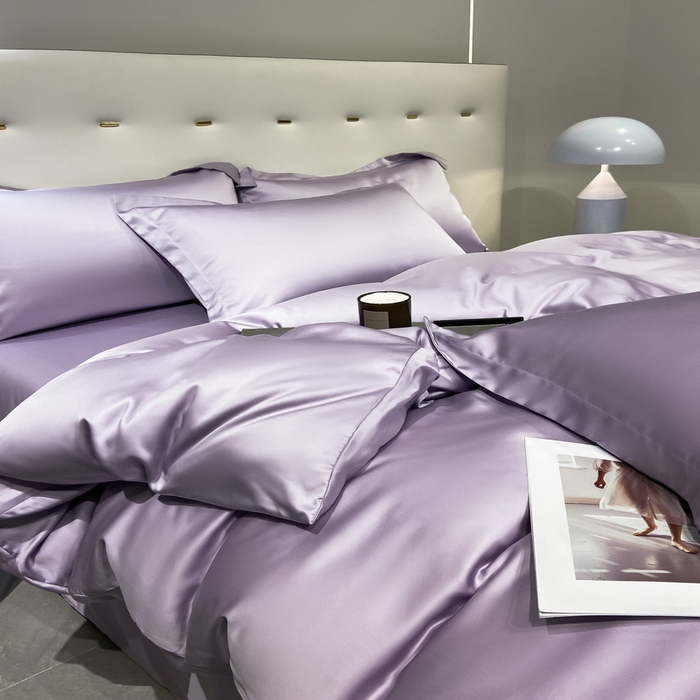 91家纺网 家纺一手货源 找家纺 涵宸家纺  2023新款天丝ᵀᴹ纯色-单被套 单被套-淡雅紫