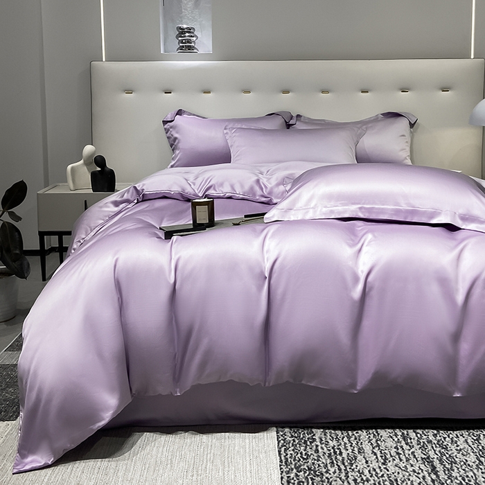 91家纺网 家纺一手货源 找家纺 涵宸家纺  2023新款天丝ᵀᴹ纯色-单被套 单被套-淡雅紫