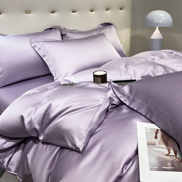 91家纺网 家纺一手货源 找家纺 涵宸家纺  2023新款天丝ᵀᴹ纯色-单被套 单被套-淡雅紫