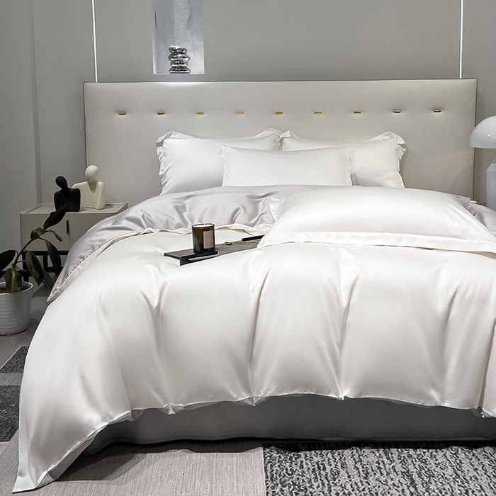 91家纺网 家纺一手货源 找家纺 涵宸家纺  2023新款天丝ᵀᴹ纯色-单被套 单被套-古董白+大地灰