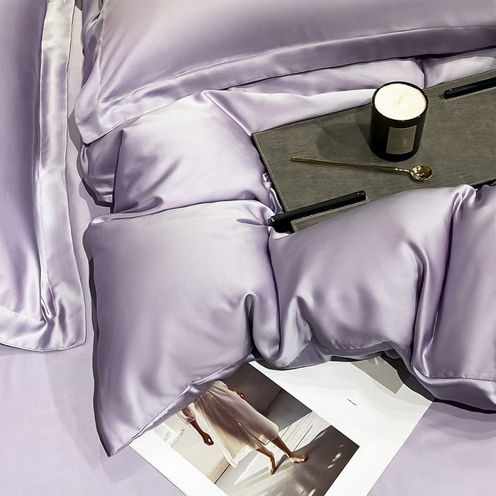 91家纺网 家纺一手货源 找家纺 涵宸家纺  2023新款天丝ᵀᴹ纯色-单被套 单被套-淡雅紫