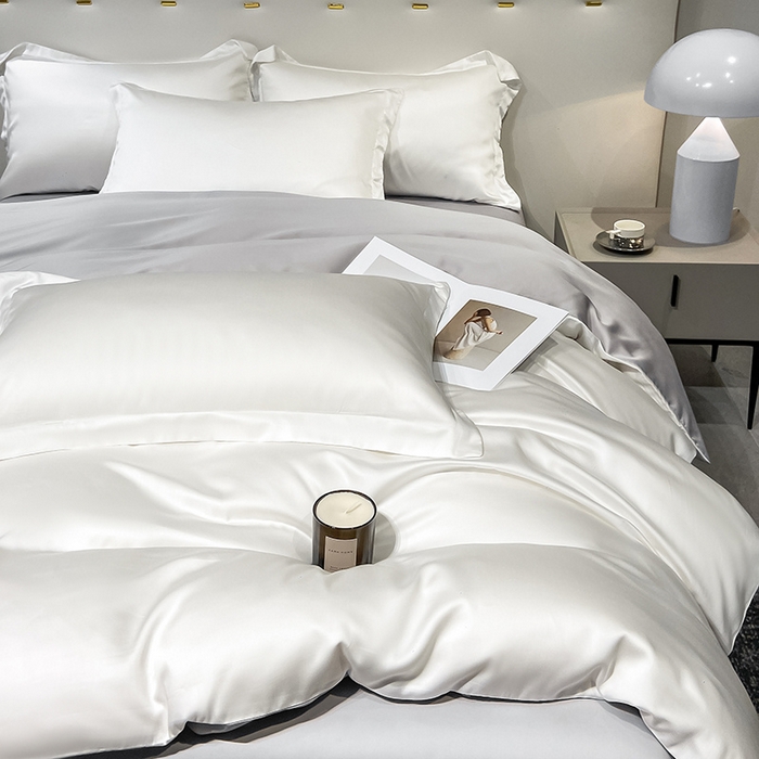 91家纺网 家纺一手货源 找家纺 涵宸家纺  2023新款天丝ᵀᴹ纯色-单被套 单被套-古董白+大地灰