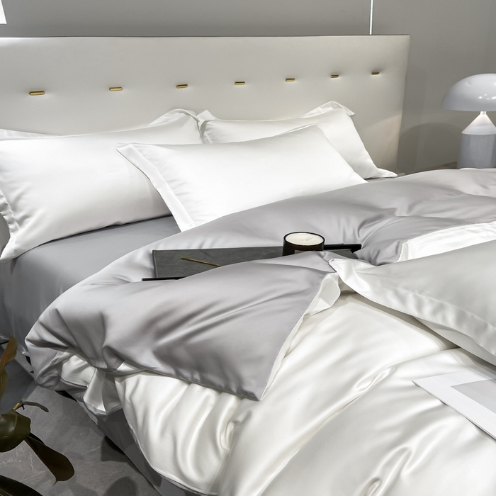 91家纺网 家纺一手货源 找家纺 涵宸家纺  2023新款天丝ᵀᴹ纯色-单被套 单被套-古董白+大地灰