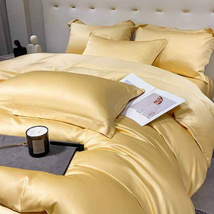 91家纺网 家纺一手货源 找家纺 涵宸家纺  2023新款天丝ᵀᴹ纯色-单被套 单被套-锦黄