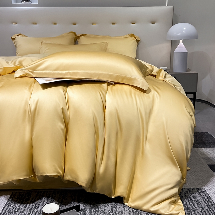 91家纺网 家纺一手货源 找家纺 涵宸家纺  2023新款天丝ᵀᴹ纯色-单被套 单被套-锦黄