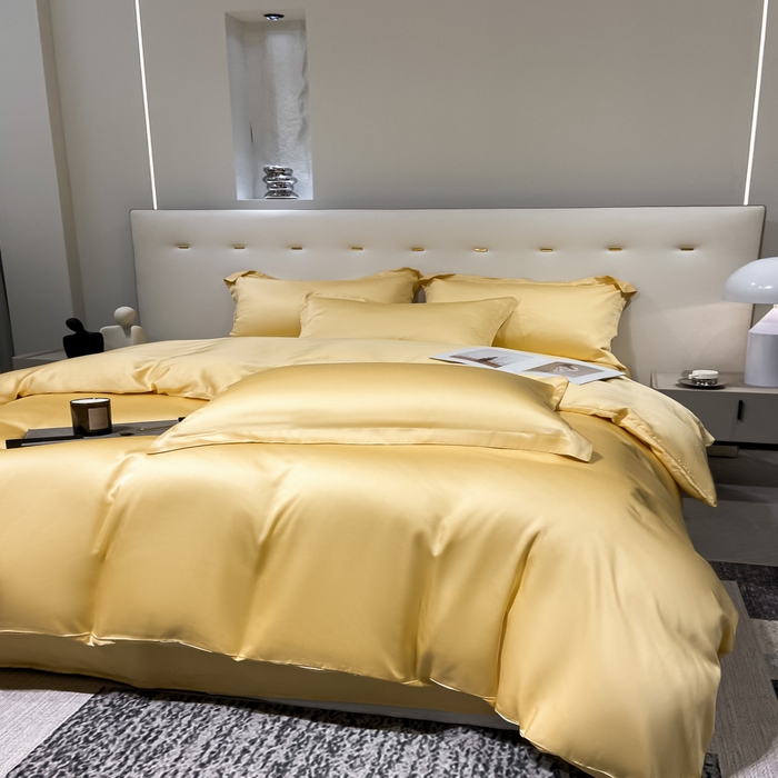 91家纺网 家纺一手货源 找家纺 涵宸家纺  2023新款天丝ᵀᴹ纯色-单被套 单被套-锦黄