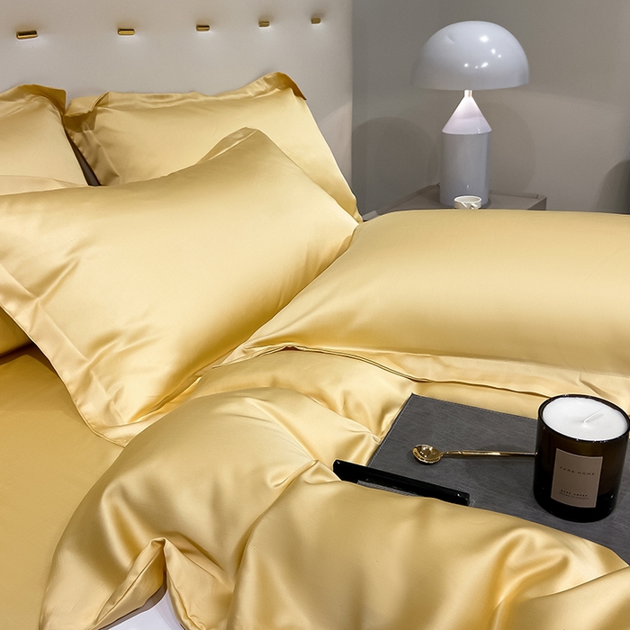 91家纺网 家纺一手货源 找家纺 涵宸家纺  2023新款天丝ᵀᴹ纯色-单被套 单被套-锦黄