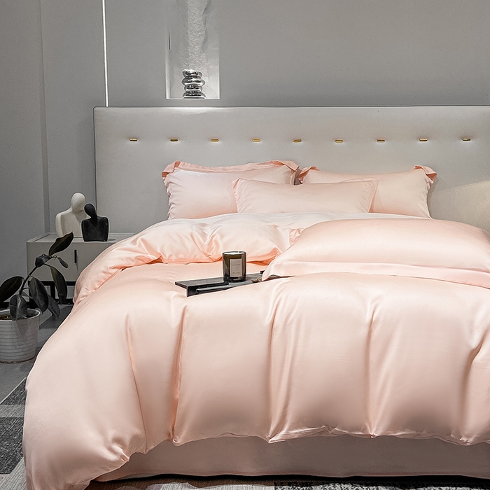 91家纺网 家纺一手货源 找家纺 涵宸家纺  2023新款天丝ᵀᴹ纯色-单被套 单被套-蜜桃粉