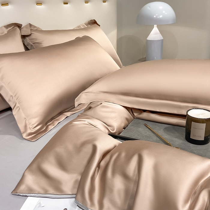 91家纺网 家纺一手货源 找家纺 涵宸家纺  2023新款天丝ᵀᴹ纯色-单被套 单被套-可可棕+大地灰