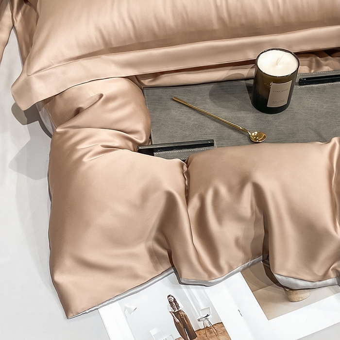 91家纺网 家纺一手货源 找家纺 涵宸家纺  2023新款天丝ᵀᴹ纯色-单被套 单被套-可可棕+大地灰