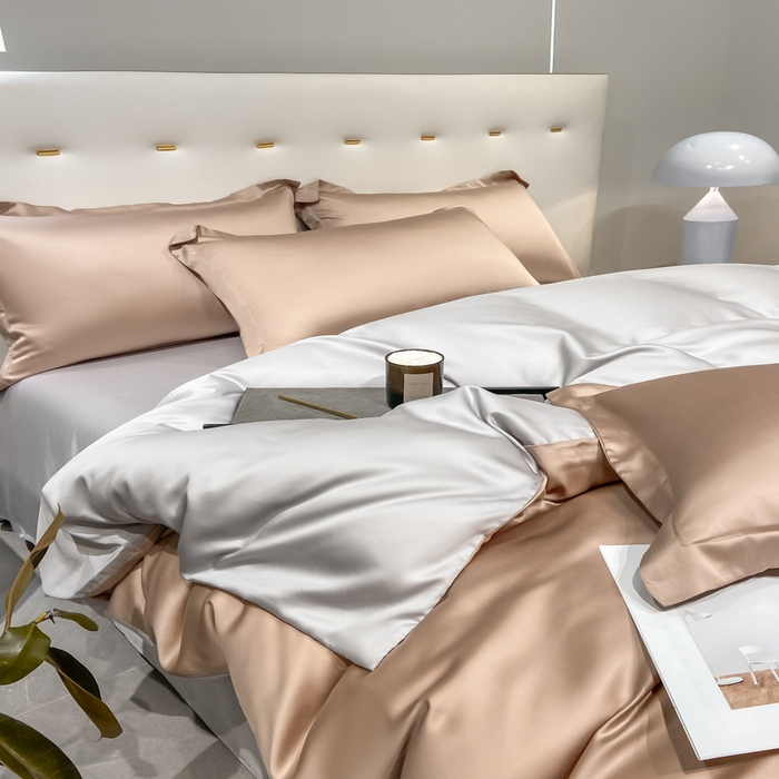 91家纺网 家纺一手货源 找家纺 涵宸家纺  2023新款天丝ᵀᴹ纯色-单被套 单被套-可可棕+大地灰