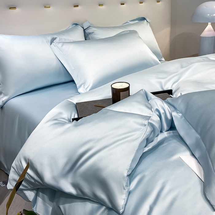 91家纺网 家纺一手货源 找家纺 涵宸家纺  2023新款天丝ᵀᴹ纯色-单被套 单被套-晴天兰