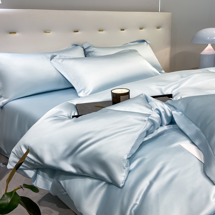 91家纺网 家纺一手货源 找家纺 涵宸家纺  2023新款天丝ᵀᴹ纯色-单被套 单被套-晴天兰