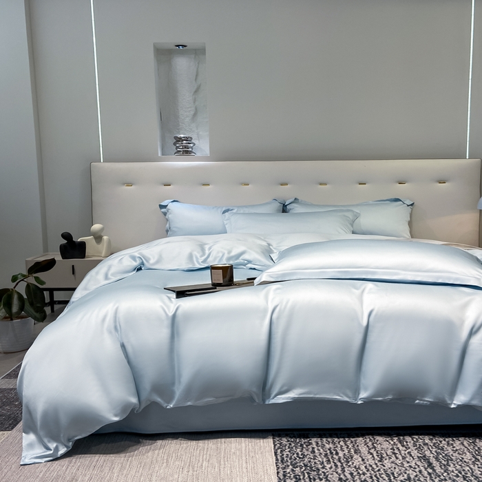 91家纺网 家纺一手货源 找家纺 涵宸家纺  2023新款天丝ᵀᴹ纯色-单被套 单被套-晴天兰