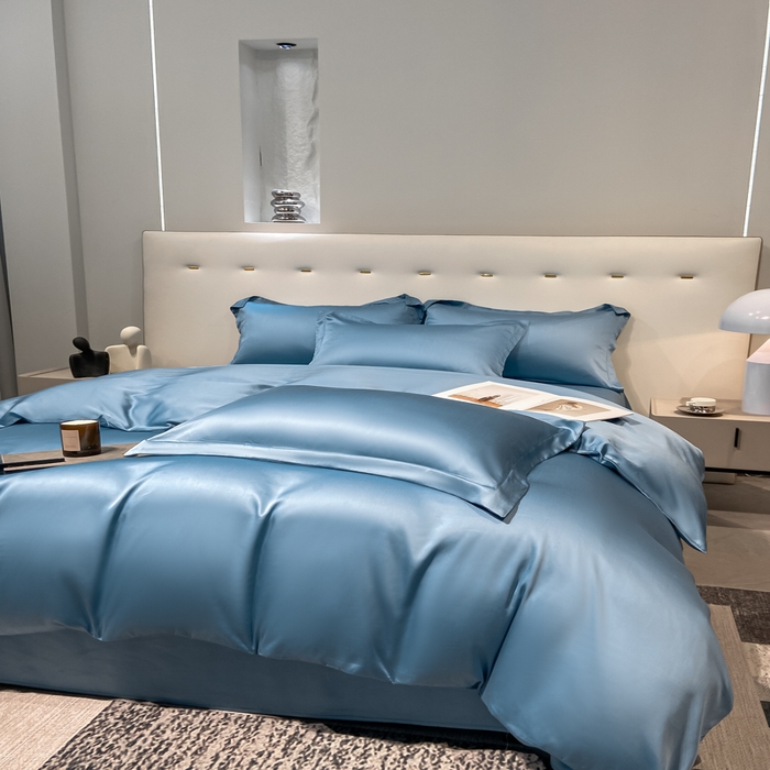 91家纺网 家纺一手货源 找家纺 涵宸家纺  2023新款天丝ᵀᴹ纯色-单被套 单被套-深海蓝