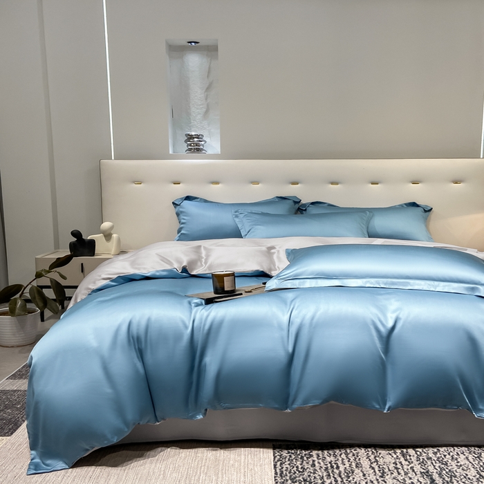 91家纺网 家纺一手货源 找家纺 涵宸家纺  2023新款天丝ᵀᴹ纯色-单被套 单被套-深海蓝+大地灰