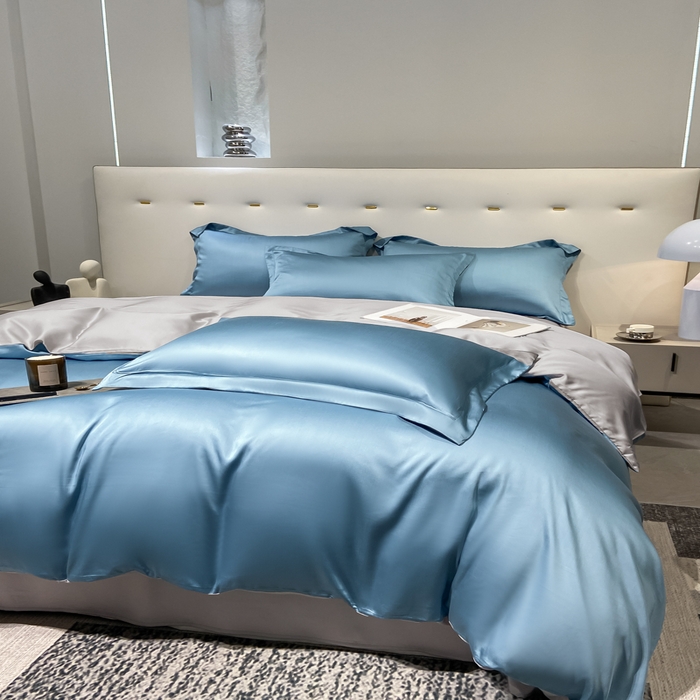 91家纺网 家纺一手货源 找家纺 涵宸家纺  2023新款天丝ᵀᴹ纯色-单被套 单被套-深海蓝+大地灰