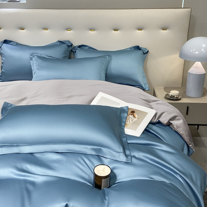 91家纺网 家纺一手货源 找家纺 涵宸家纺  2023新款天丝ᵀᴹ纯色-单被套 单被套-深海蓝+大地灰