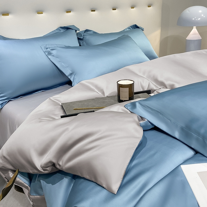 91家纺网 家纺一手货源 找家纺 涵宸家纺  2023新款天丝ᵀᴹ纯色-单被套 单被套-深海蓝+大地灰