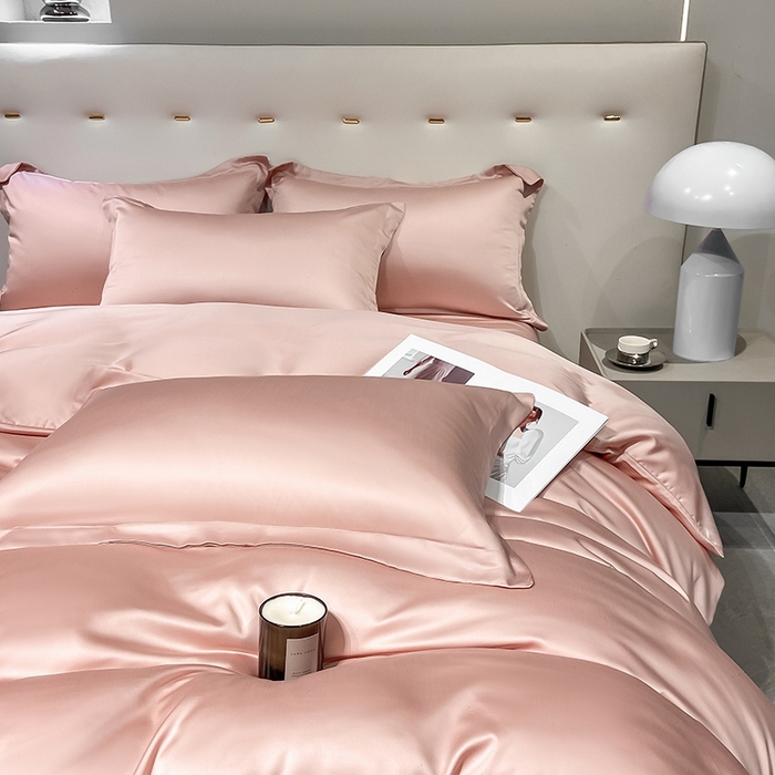 91家纺网 家纺一手货源 找家纺 涵宸家纺  2023新款天丝ᵀᴹ纯色-单被套 单被套-香奈粉