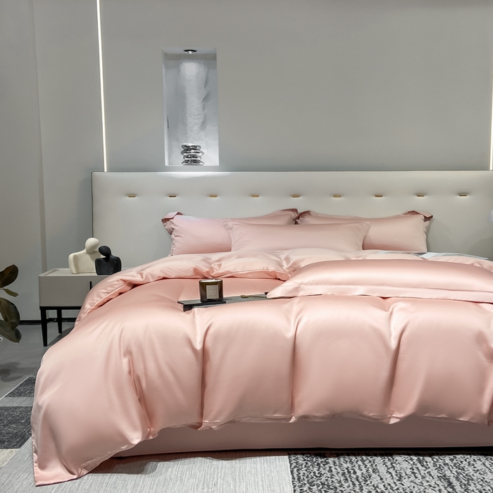 91家纺网 家纺一手货源 找家纺 涵宸家纺  2023新款天丝ᵀᴹ纯色-单被套 单被套-香奈粉