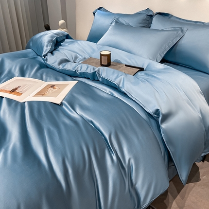 91家纺网 家纺一手货源 找家纺 涵宸家纺  2023新款天丝ᵀᴹ纯色-单被套 单被套-深海蓝