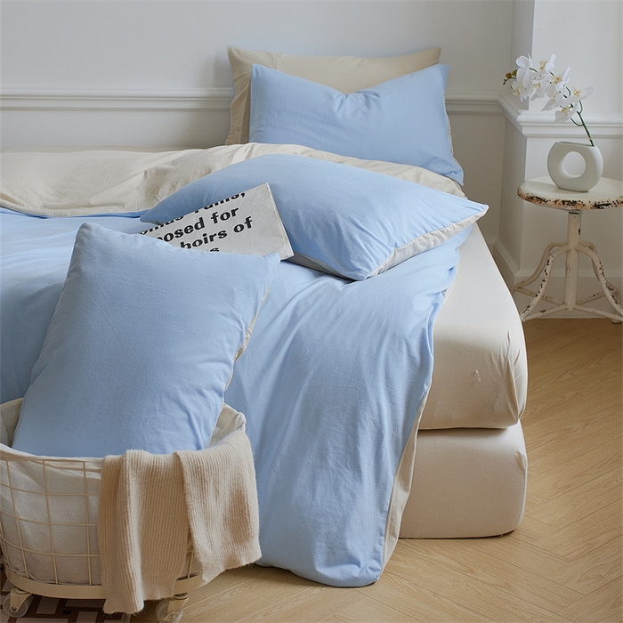 91家纺网 家纺一手货源 找家纺 （总）安莱生活 2023新款A类针织棉双拼系列四件套