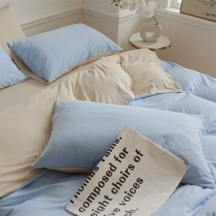 91家纺网 家纺一手货源 找家纺 （总）安莱生活 2023新款A类针织棉双拼系列四件套