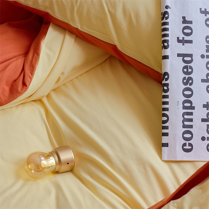 91家纺网 家纺一手货源 找家纺 安莱生活 2023新款A类针织棉双拼系列四件套 暖阳