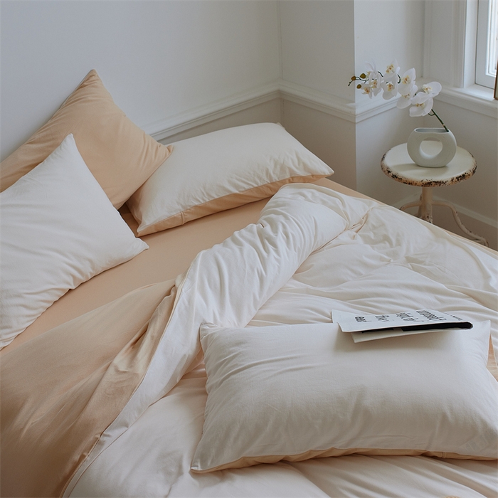 91家纺网 家纺一手货源 找家纺 安莱生活 2023新款A类针织棉双拼系列四件套 少艾