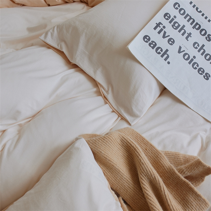 91家纺网 家纺一手货源 找家纺 安莱生活 2023新款A类针织棉双拼系列四件套 少艾