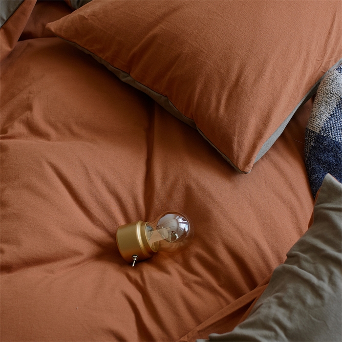 91家纺网 家纺一手货源 找家纺 安莱生活 2023新款A类针织棉双拼系列四件套 相思