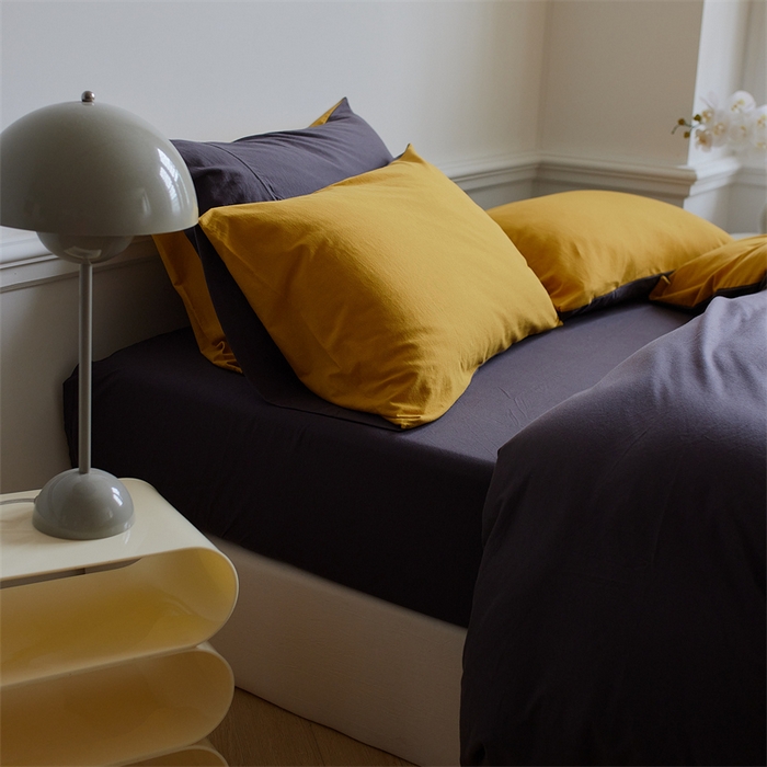 91家纺网 家纺一手货源 找家纺 安莱生活 2023新款A类针织棉双拼系列四件套 月夜