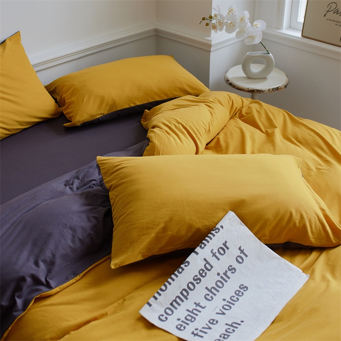 91家纺网 家纺一手货源 找家纺 安莱生活 2023新款A类针织棉双拼系列四件套 月夜