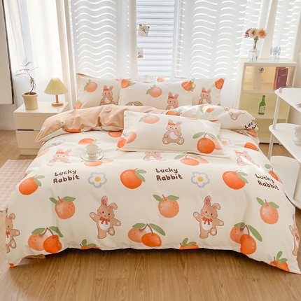 棠颂 2023新款臻棉植物羊绒四件套 田园兔