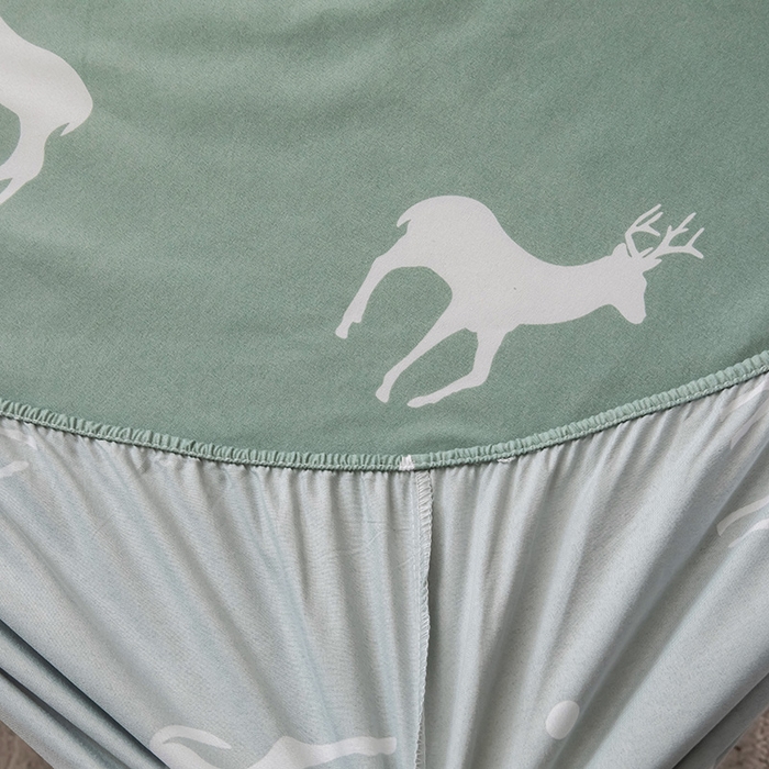 91家纺网 家纺一手货源 找家纺 被多多 2024新款芦荟棉床笠 森林小鹿