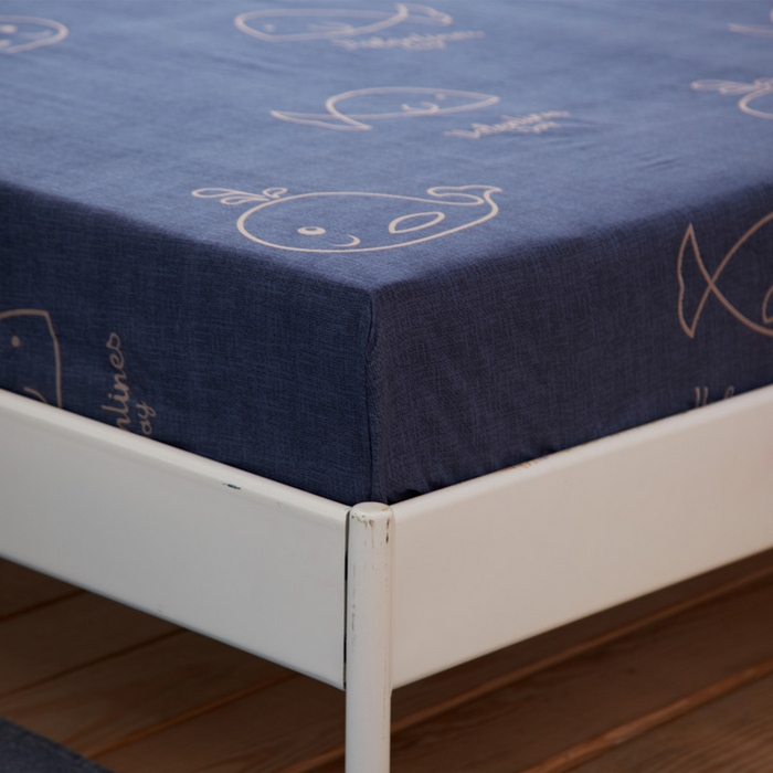 91家纺网 家纺一手货源 找家纺 被多多 2024新款芦荟棉床笠 小鲸鱼