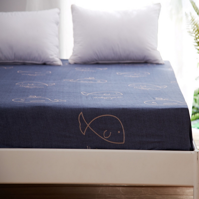 91家纺网 家纺一手货源 找家纺 被多多 2024新款芦荟棉床笠 小鲸鱼