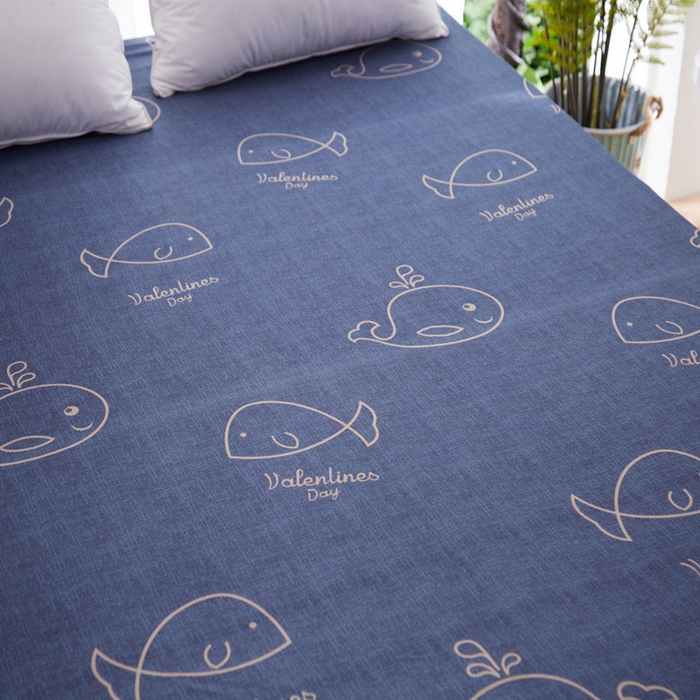 91家纺网 家纺一手货源 找家纺 被多多 2024新款芦荟棉床笠 小鲸鱼